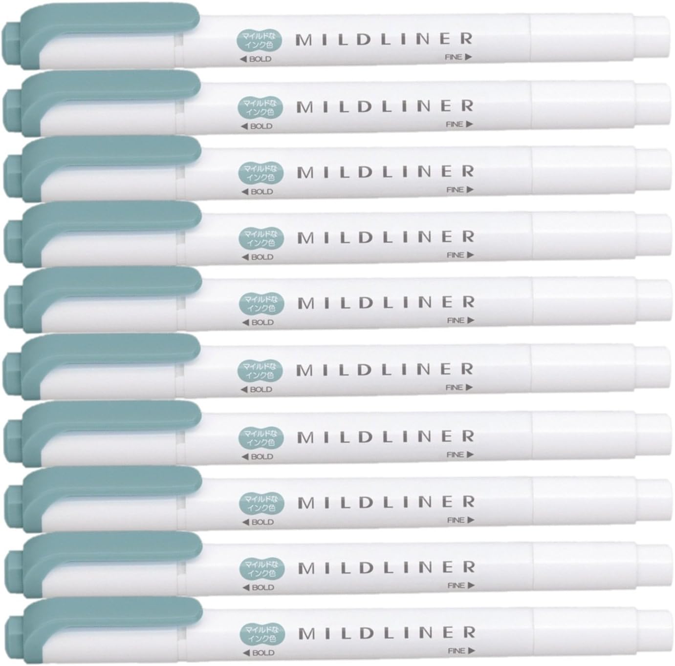 ZEBRA MILDLINER Highlighter pen markers, Mild Smoke Blue (WKT7MSB) x10