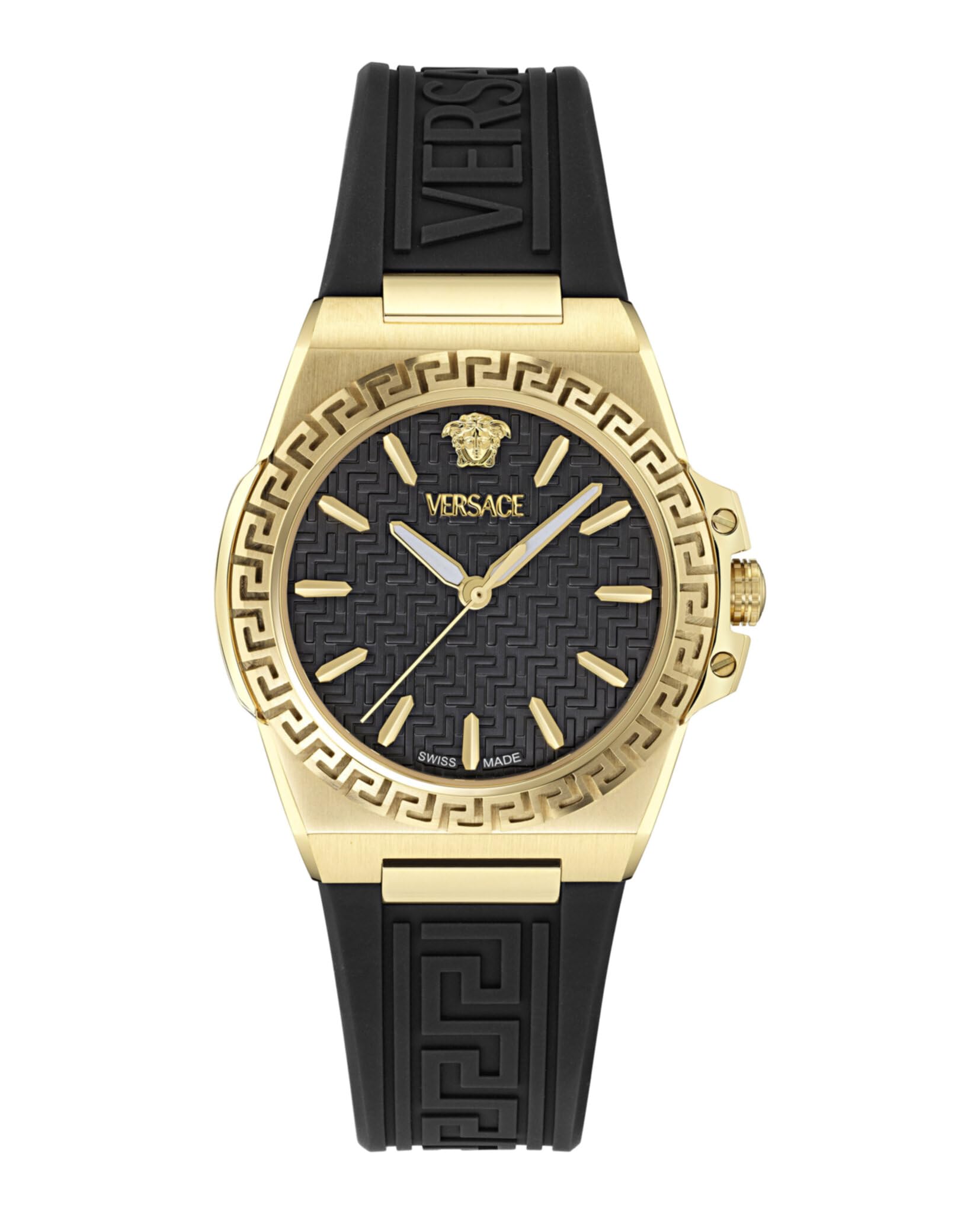Versace Women's Analogue Swiss Quartz Watch with Plastic Strap VE0D00225
