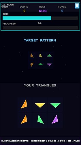 Quantum Flux Match Puzzle Game: Triangle Shape Rotate Memory Challenge – vue 4