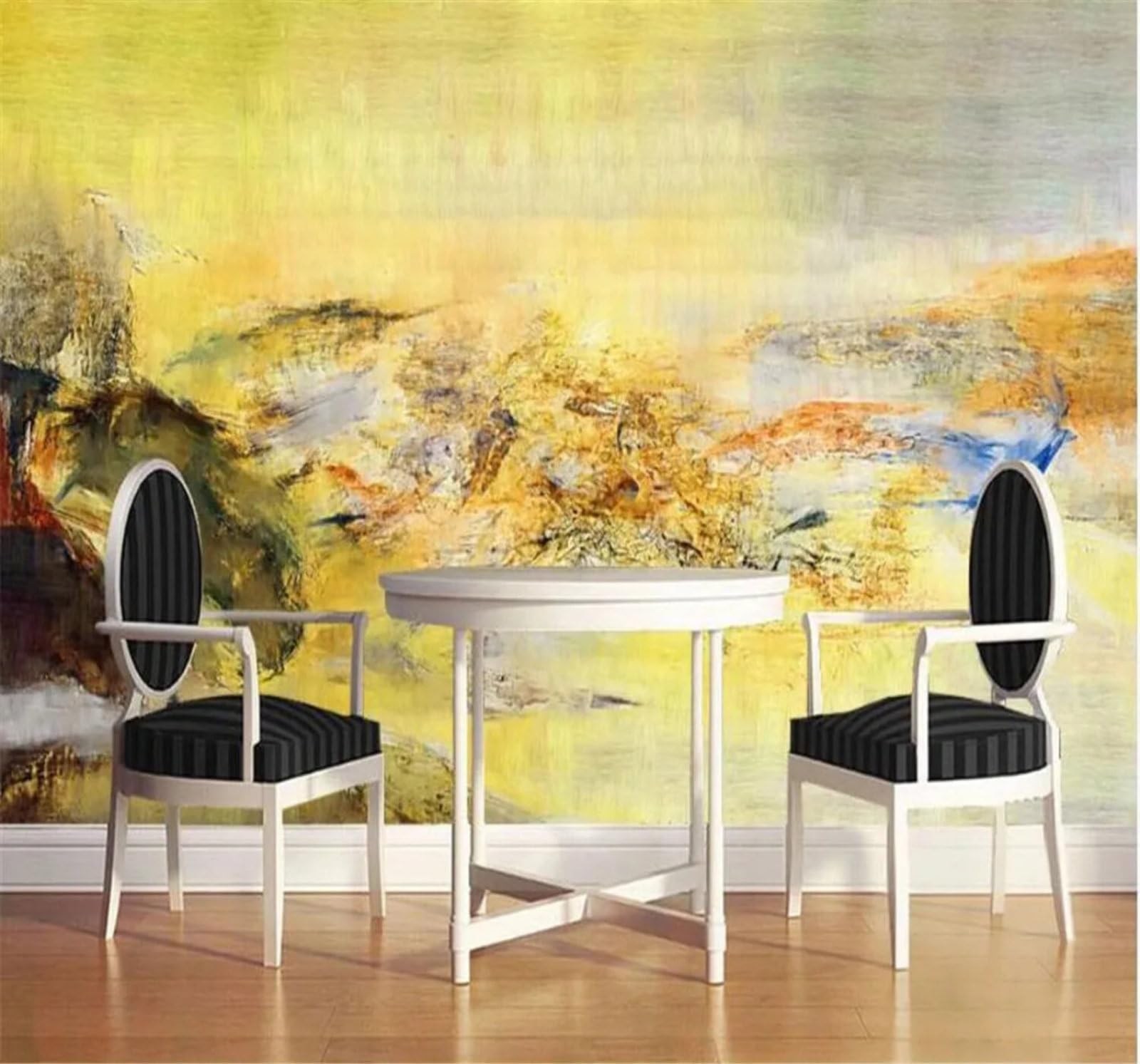 Tzxztt Hand Drawn Abstract Colourful Art Unique Modern 3D Wallpaper Premium Textured Silk Neutral Tones Material Ideal for Living Room Bedroom-430cm×300cm