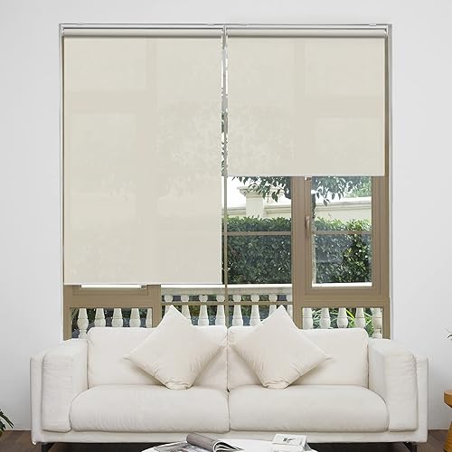 Miniatura 2 de AOSKY Persianas Enrollables Sin Cordón para Ventanas Persianas Filtradoras de Luz con Pantalla Solar Semi Transparente de 5% de Apertura Persianas