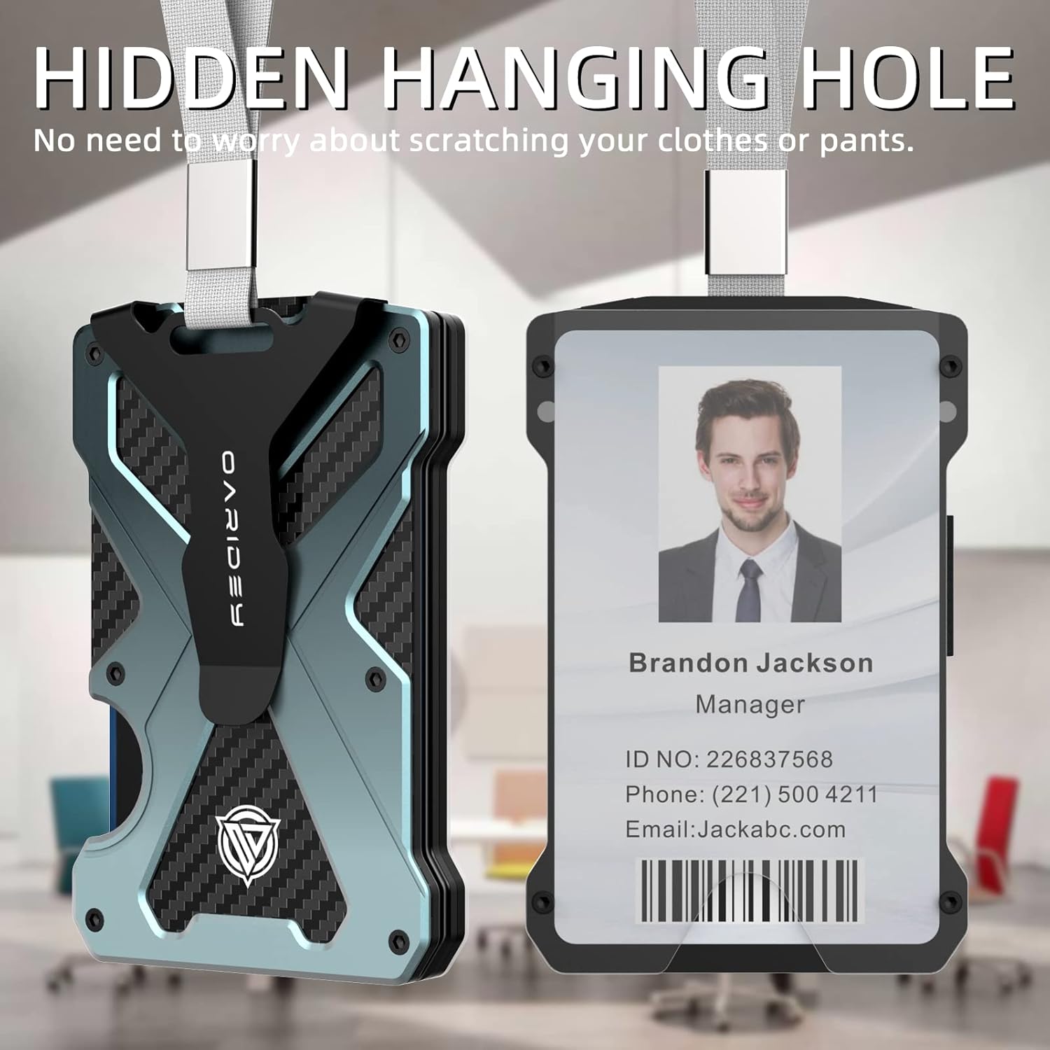 Minimalist Wallet for Men- Slim Aluminum Metal Money Clip Wallet with Clear ID Card Holder, Carbon Fiber Wallet, RFID Blocking,Holds up 15 Cards with Cash Clip,Ultra-Thin Tactical Wallet-Gradient Grey - Image 8