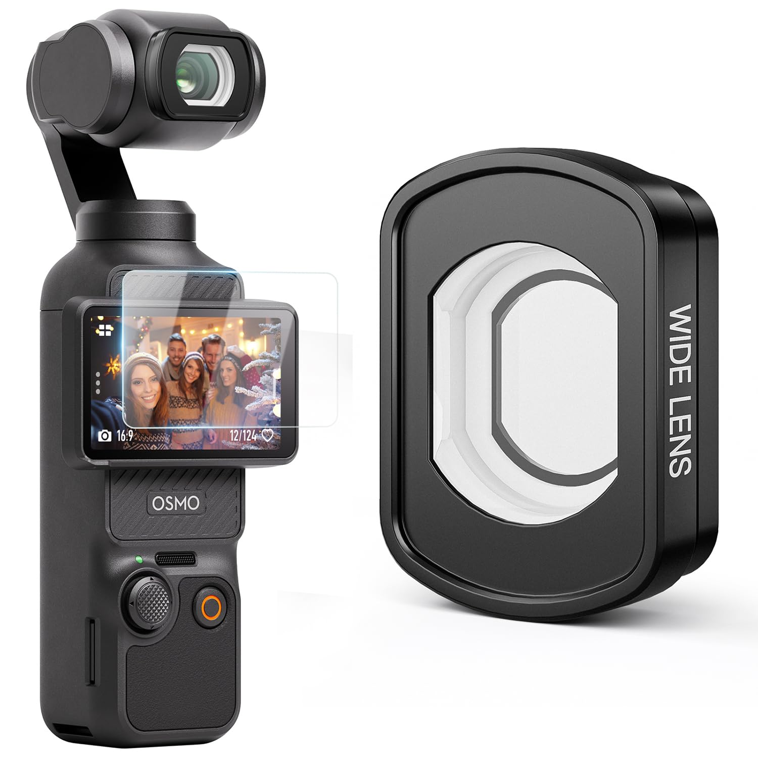 MINGVEN Magnetic Wide Angle Lens Compatible with DJI Osmo Pocket 3/Xtra Muse Vlogging Camera, Expanded FOV of 112°, Multi Coated/HD Optical Glass/