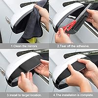 Vista 5 de 2 cejas para espejo retrovisor de automóvil con apertura de guía de aire, protector de espejo lateral de PVC impermeable, cubierta de humo