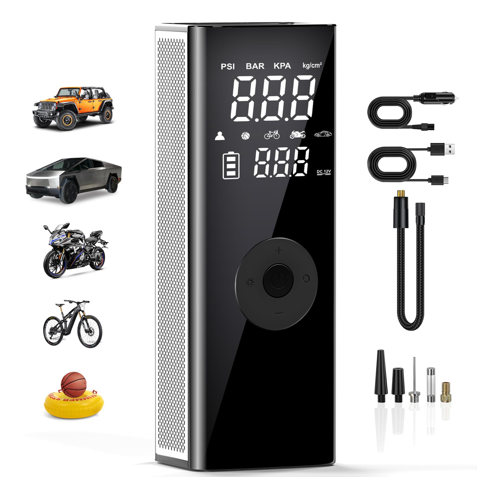 DEASON Cordless tire Inflator Portable Air Compressor,Cordless Air Pump for Car Tires,150PSI and 4X Faster Portable Tire Air Compressor for Car Motorcycle Bicycle Tires,Balls.