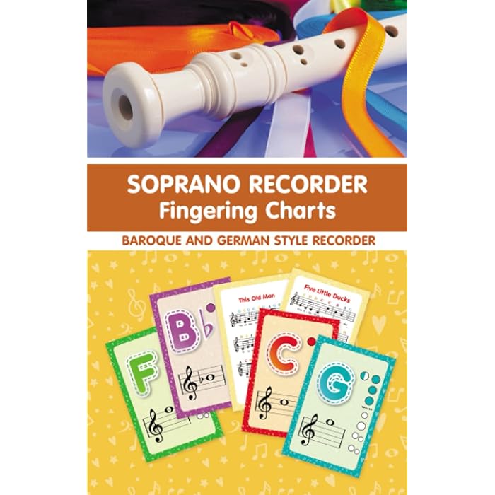Buy Soprano Recorder Fingering Charts. For Baroque and German Style Recorder 18 Colorful Basic