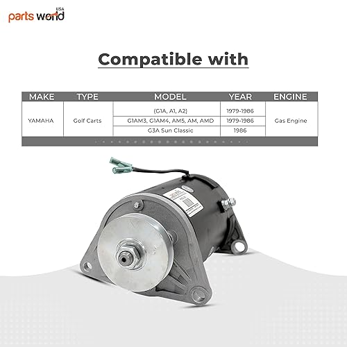 Miniatura 2 de Generador de arranque de 12 V para Yamaha G1A G1A1 G1A2 G1A3 G1AM3 G1AM4 G1AM5 G1AM6 Carro de golf Yamaha G3A Sun Classic Gas J10-81100-10-00