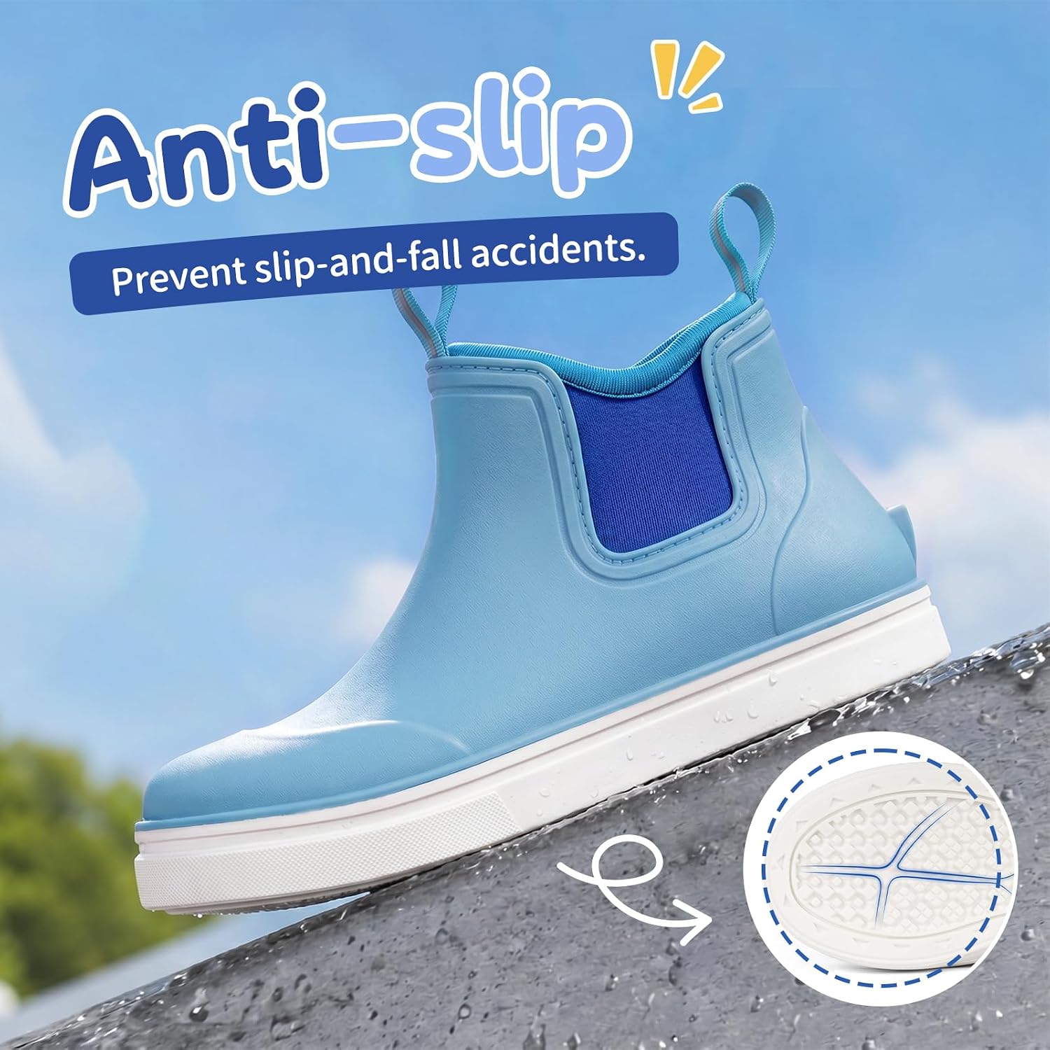 Furuian Kids Deck Boots Waterproof Ankle Rain Boots for Girls and Boys image 5