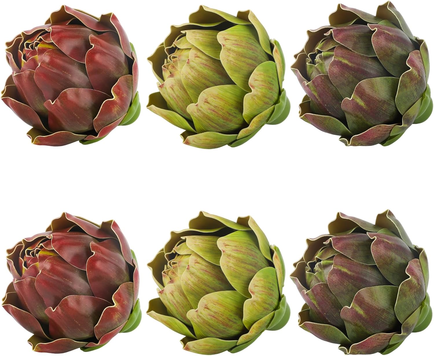 6Pcs Large Colorful Faux Artichokes for Decoration,Artificial Artichokes Decor for Decoration Bowls,Faux Vegetables and Fruit for Kitchen,Party,Home,Table Decorations