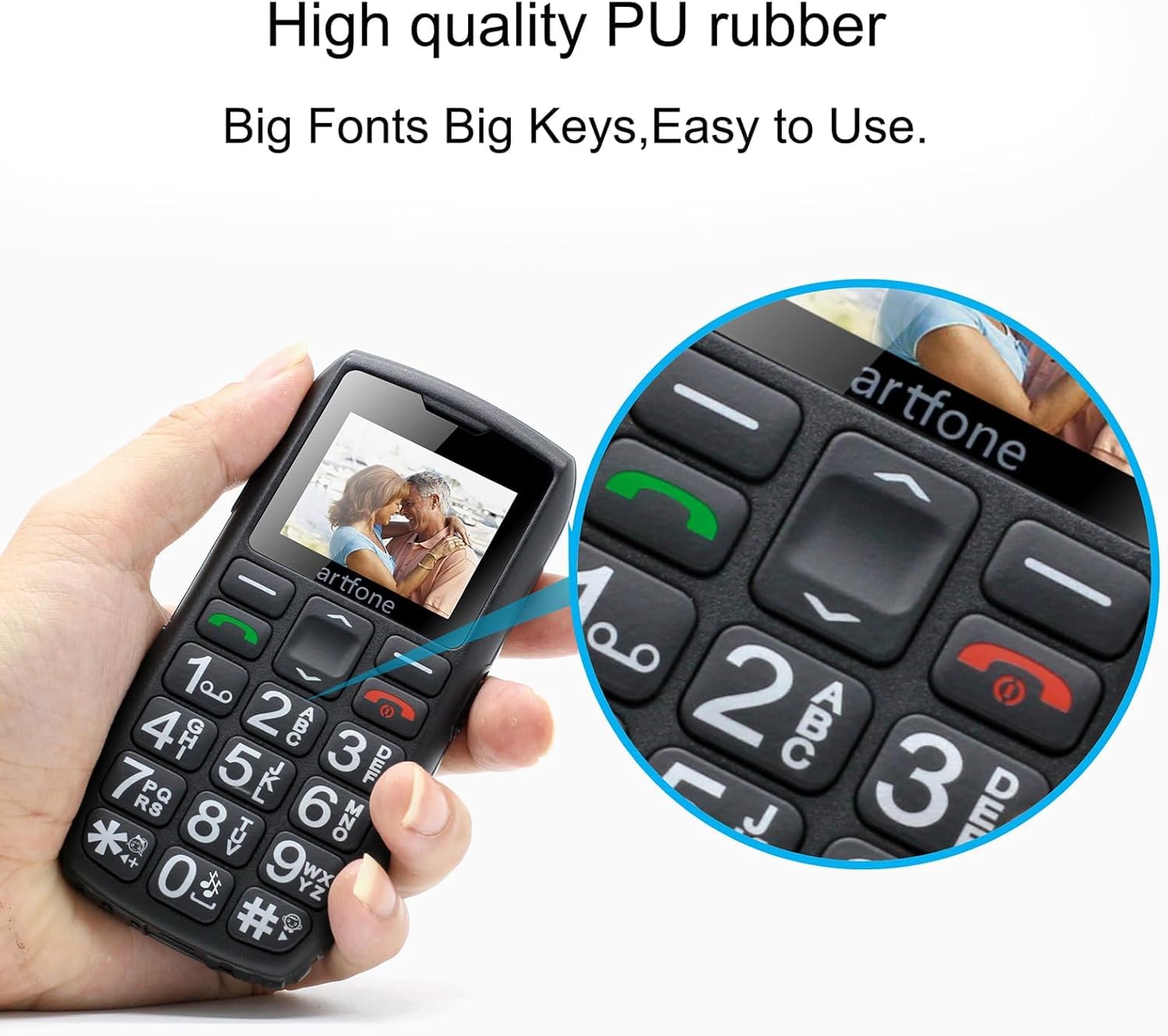 artfone C1+4G Pro Seniorenhandy Ohne Vertrag丨Großtastenhandy mit Ladestation丨Rentner Handy große Tasten丨1800mAh Akku Handy für Senioren丨SOS-Taste丨Sprachansage丨Kurzwahl丨USB-C丨Bluetooth丨FM Radio-Schwarz