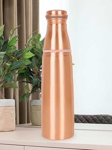 Miniatura 7 de Travellers - Botella de agua de cobre 100% puro con vidrio para beneficios ayurvédicos, botellas de agua de diseño, sin articulaciones