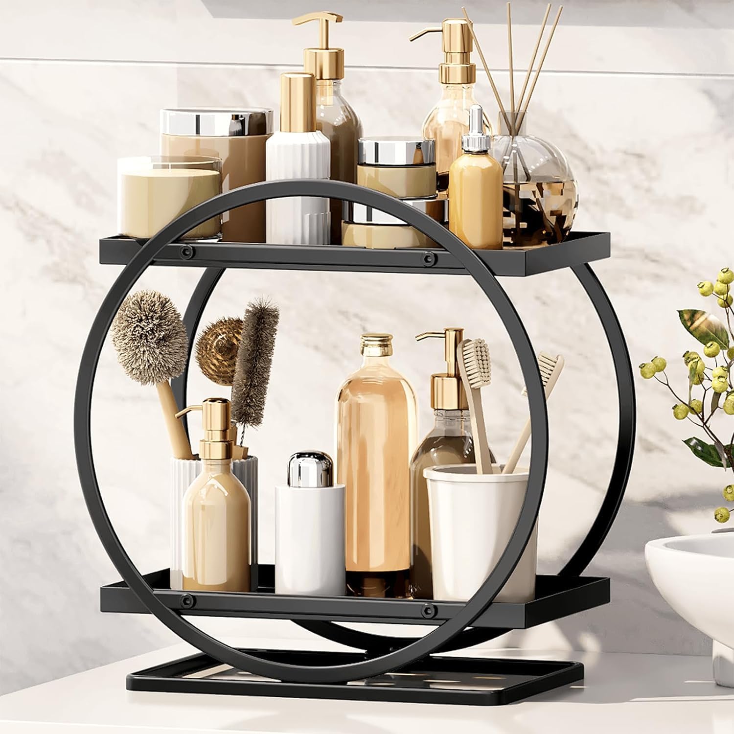 Organisateur de parfum pour coiffeuse et station de maquillage épurée