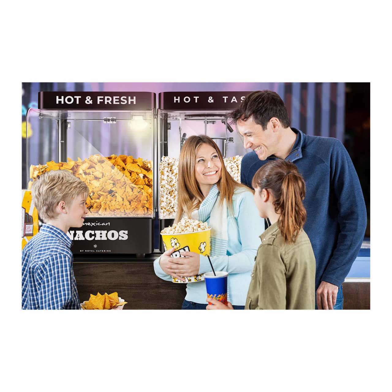 Royal Catering RCNW-ND01 Nacho-Wärmer 99 50-60 °C schwarz Nacho-Station Tortilla-Chip-Wärmer