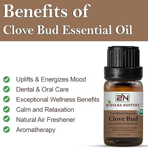 Miniatura 3 de Aceite esencial orgánico certificado por USDA, 100% puro y natural de grado premium, sin diluir (brote de clavo)