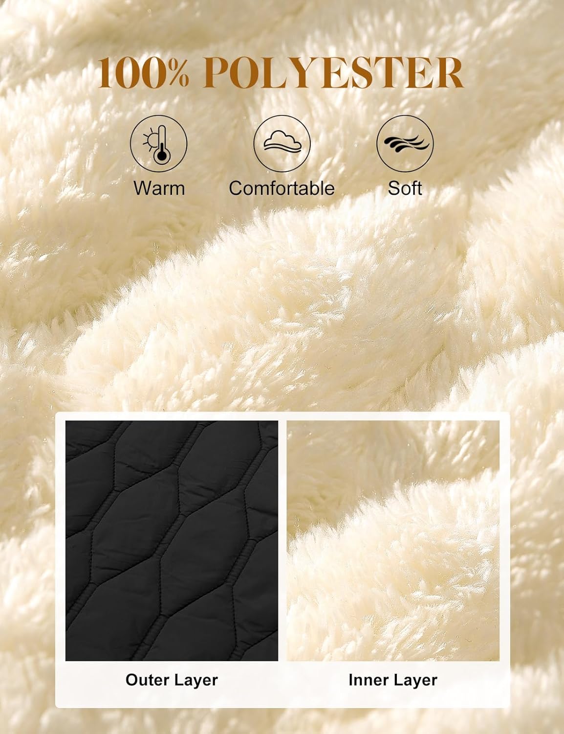 Women's Quilted Vest V Neck Fleece Puffer Vest Slim Fit Button Down Padded Gilet Sleeveless Outerwear Coat - Image 4