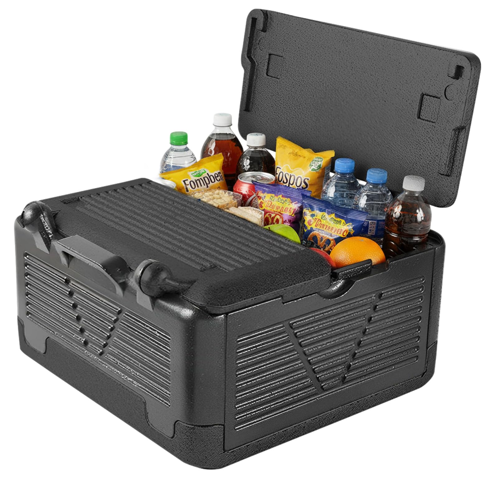 Zenselect Foldable styrofoam box, large polystyrene box, thermal box, polystyrene with integrated lid, multifunctional cool box, transport box for camping, picnics, food transport (medium)