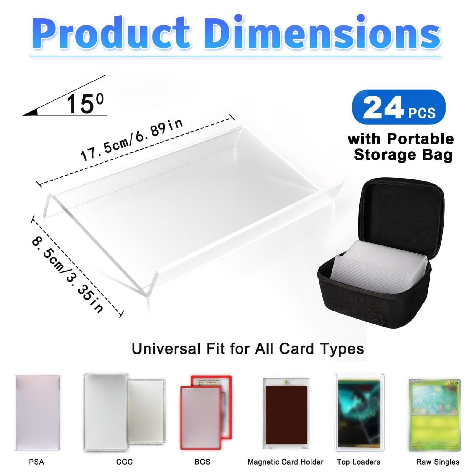 Supports à Cartes pour Vitrine 24 Pièces Supports à Collection avec Sac de