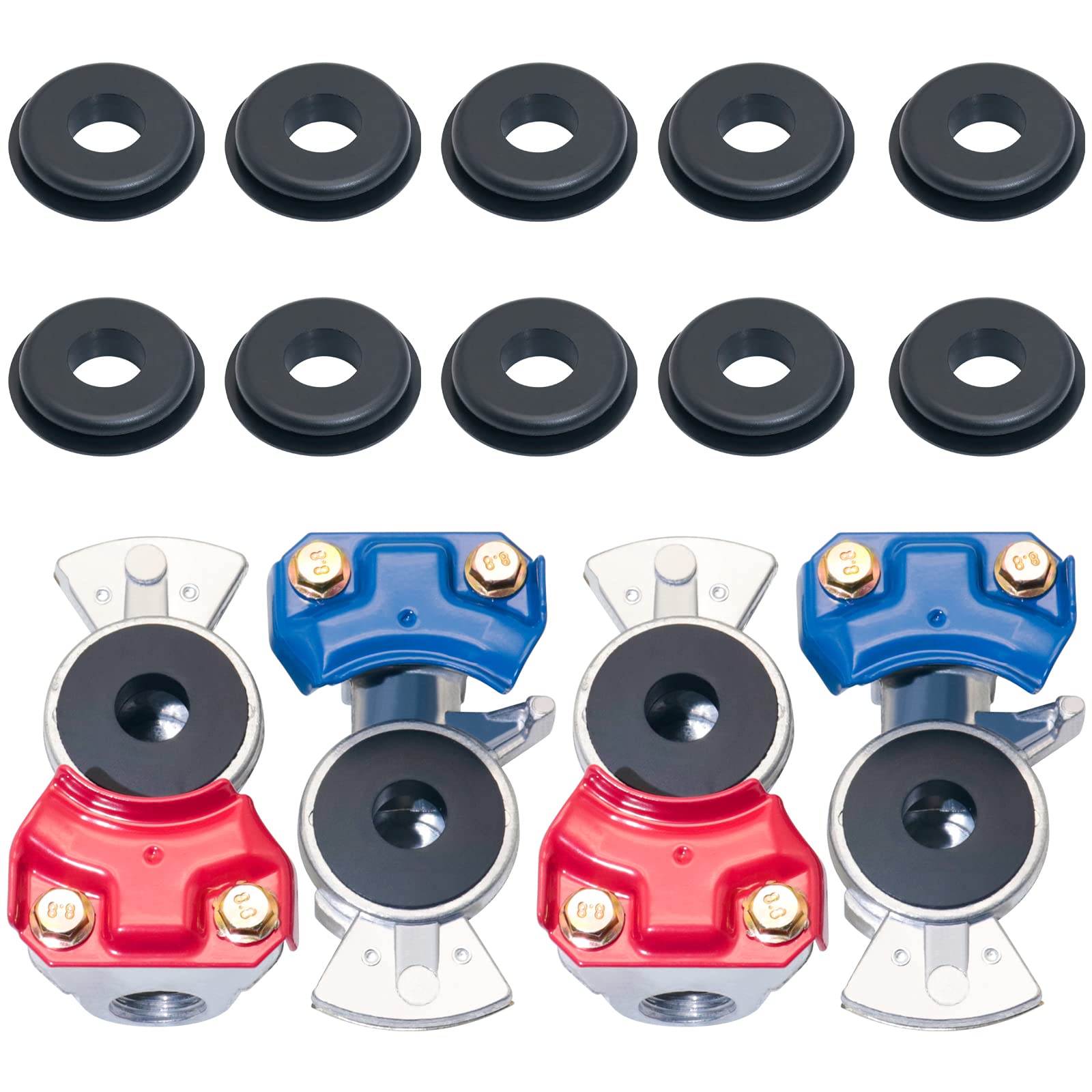 glad hand セット 4 pcs Semi Truck Trailer Airlines Air Hose Emergency Brake Glad