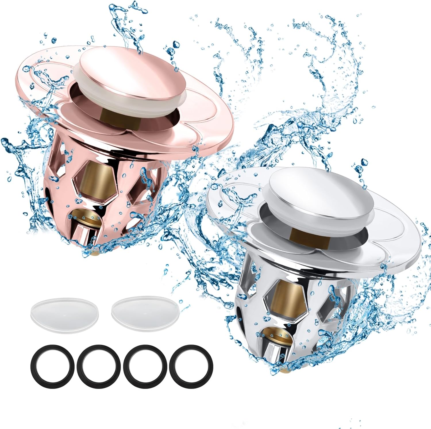 Waschbecken Stöpsel Pop Up Abflussstopfen,4 Stücke Universal Abflussstopfen Waschbecken Set