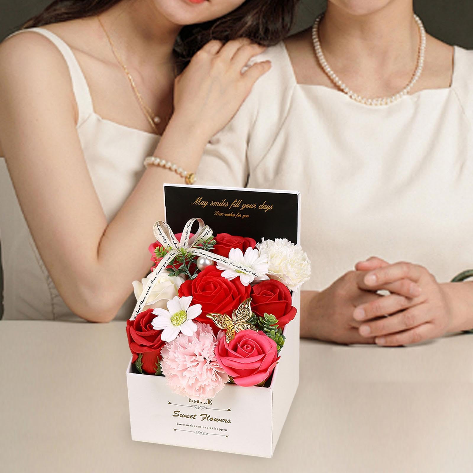 Ramo De Flores De Jabón Claveles - Regalo Ideal Para El Día De La Madre O San Valentín (Rosa, 11 Piezas)