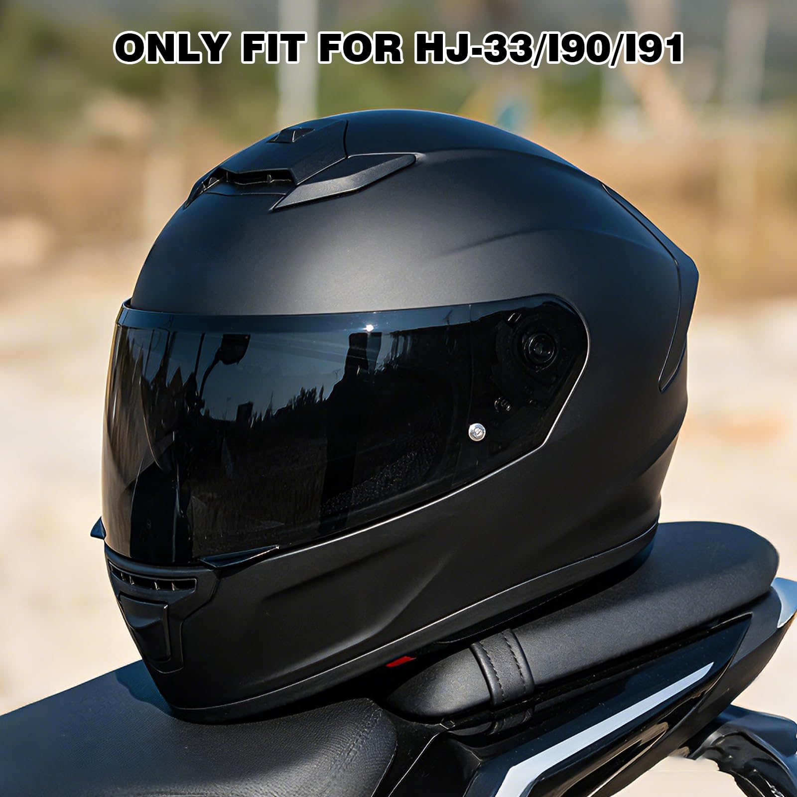 Visera Casco Moto para i90/Hj33/i91,Visera de Lente para Casco Protección contra Viento,Accesorios para Cascos de Moto (Negro)