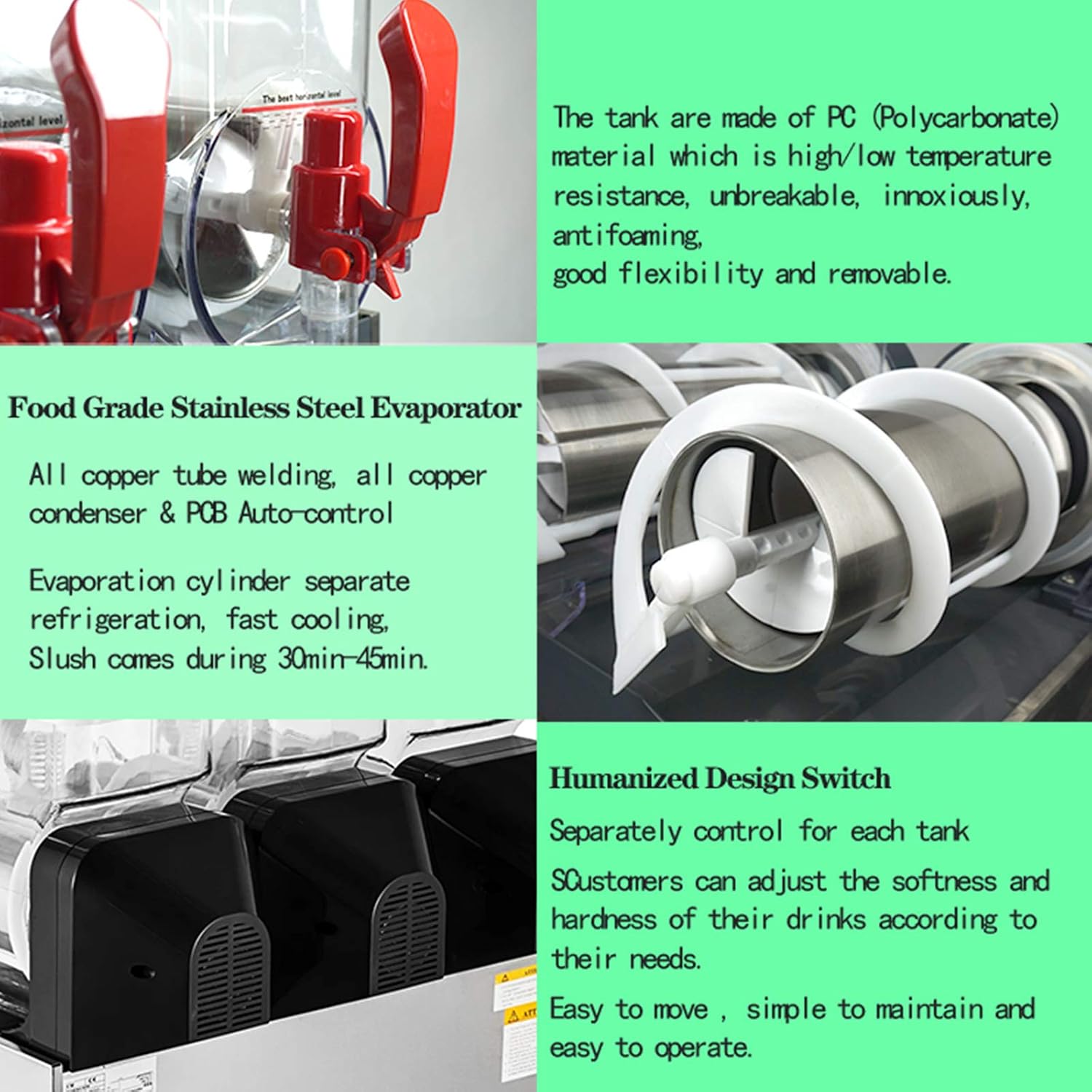 Commercial Big Tanks 3X15L Slushy Machine/Ice Slush Machine/Margarita Frozen Drink Machine/Cooling Beverage Making Machine/Frozen Drink Slush Machine