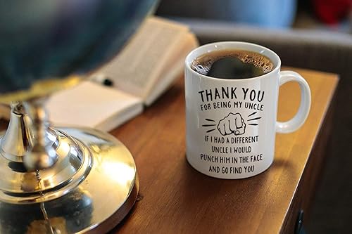 Miniatura 5 de DQG CVT Taza de café divertida con texto en inglés "Thank You for Being My Uncle", regalos de broma para tíos, ideal para el día del padre