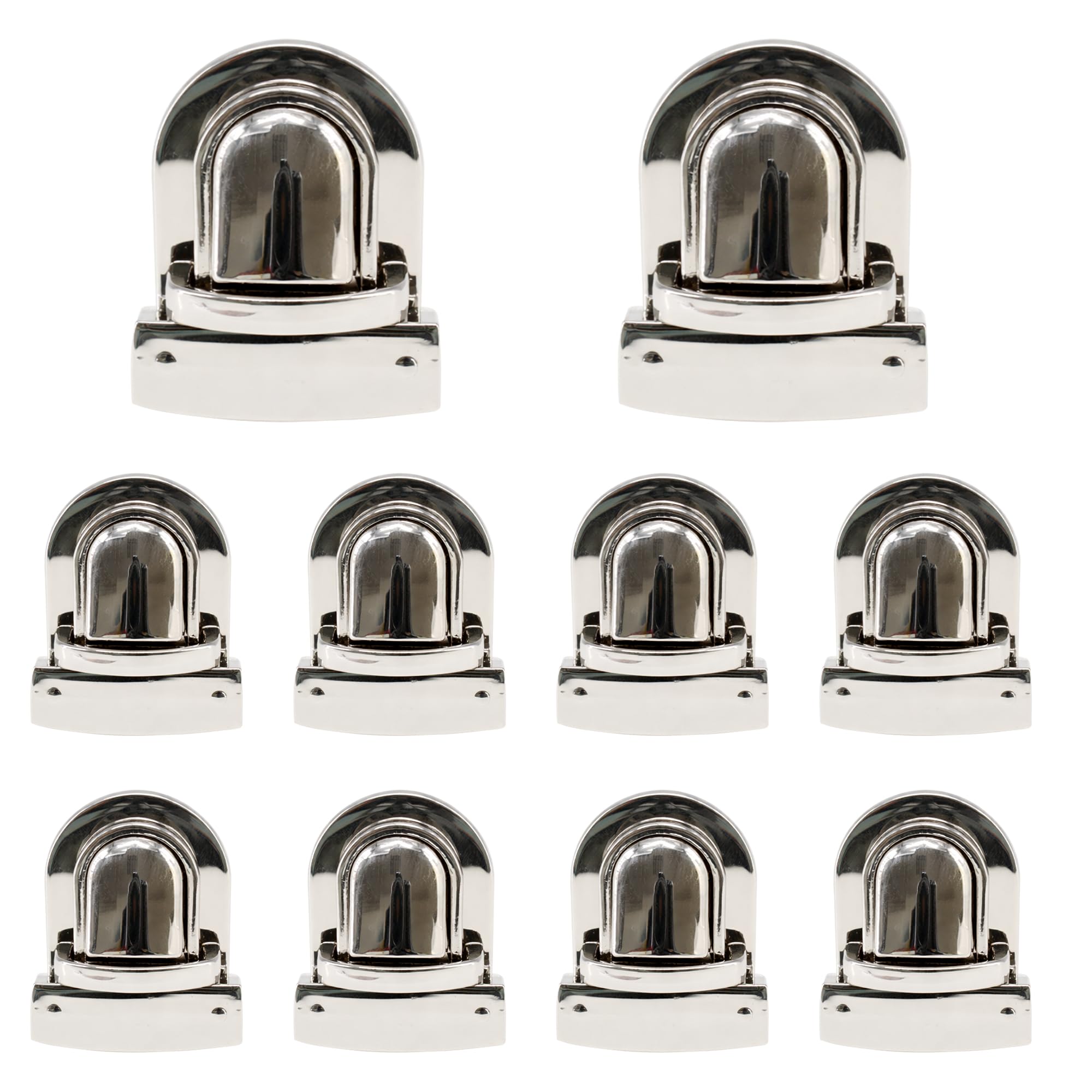 WedDecor Silver Catch Tuck Lock Clasp Buckle Purse Closer Thumb for Handbags, Purse, Leather Bag, Art & Crafts, Scrapbook, DIY Projects, 35mm x 31mm, 10pcs