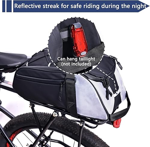 Miniatura 5 de ZIMFANQI Bolsa trasera de bicicleta reflectante, resistente al agua, bolsa de almacenamiento para maletero de carga, bolsa de pecho de 8 litros de