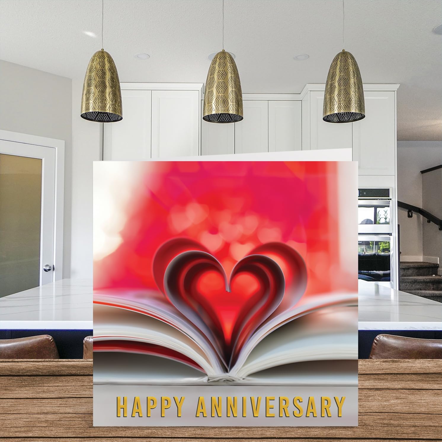 Stuff4 Book Anniversary Cards - Love Heart Reading Card - Happy Wedding Anniversary Card for Her Him Wife Husband Partner Fiance Girlfriend Boyfriend, 145mm Books Greeting Cards