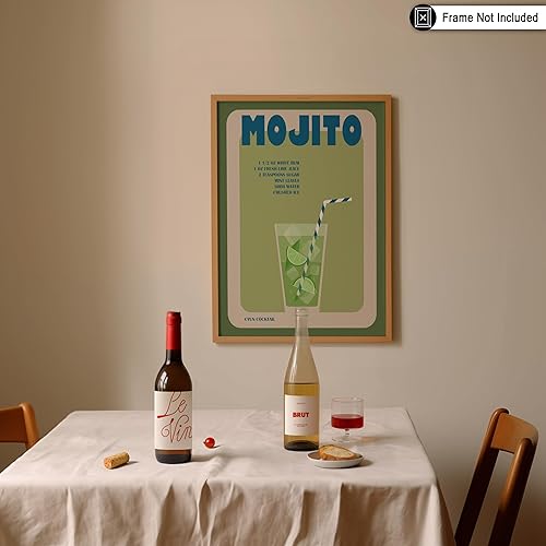 Miniatura 3 de Poster Master Mojito - Póster de cóctel retro - Arte de alcohol - Diseño de pared de carrito de bar preparado - Arte bohemio chic - Gran decoración