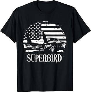Old School Plymouth Superbird Classic car American Flag T-Shirt