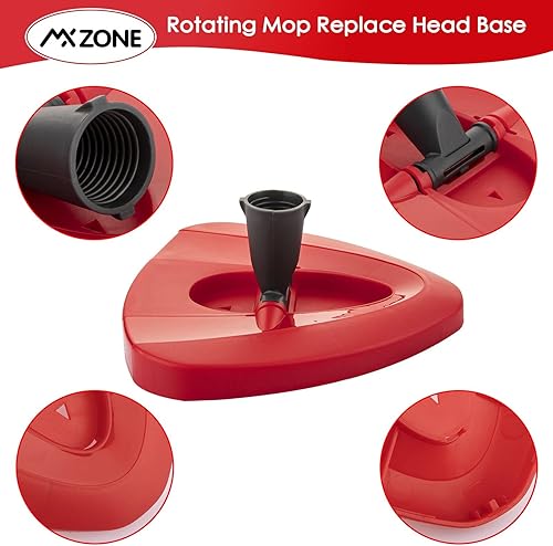 Miniatura 3 de Cabezal de base de repuesto para trapeador giratorio O Ceda giratorio de triángulo de repuesto para fregona giratoria de plástico, 1 unidad