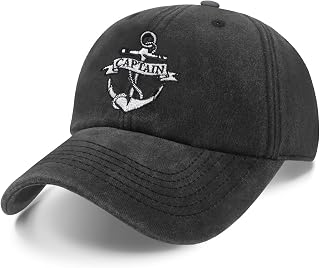 Captain Hat for Men Women Embroidered Boat Gifts for Boat Owners, Mariners, Sailor ,Yacht Grey