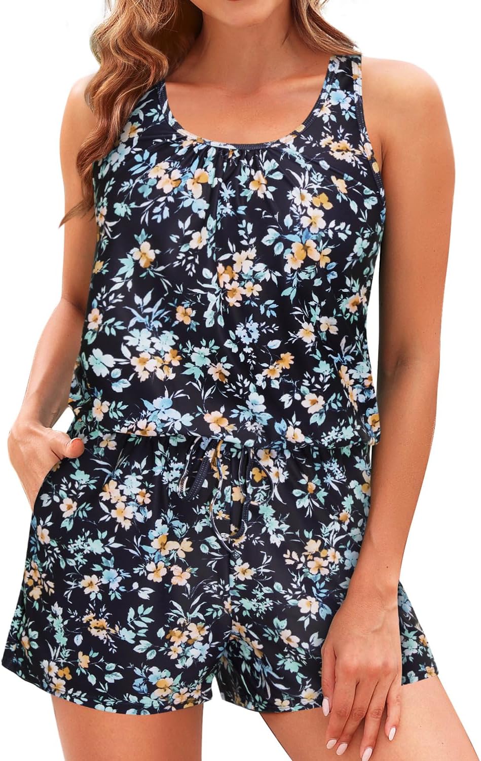 Tempt Me Romper One Piece Swimsuits with Short - Women Boyleg with Pockets Modest Bathing Suit 2025 Swimwear