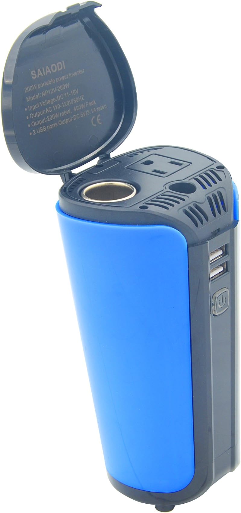 SAIAODI 200W Car Power Inverter with 2 USB Charging Ports Car Adapter
