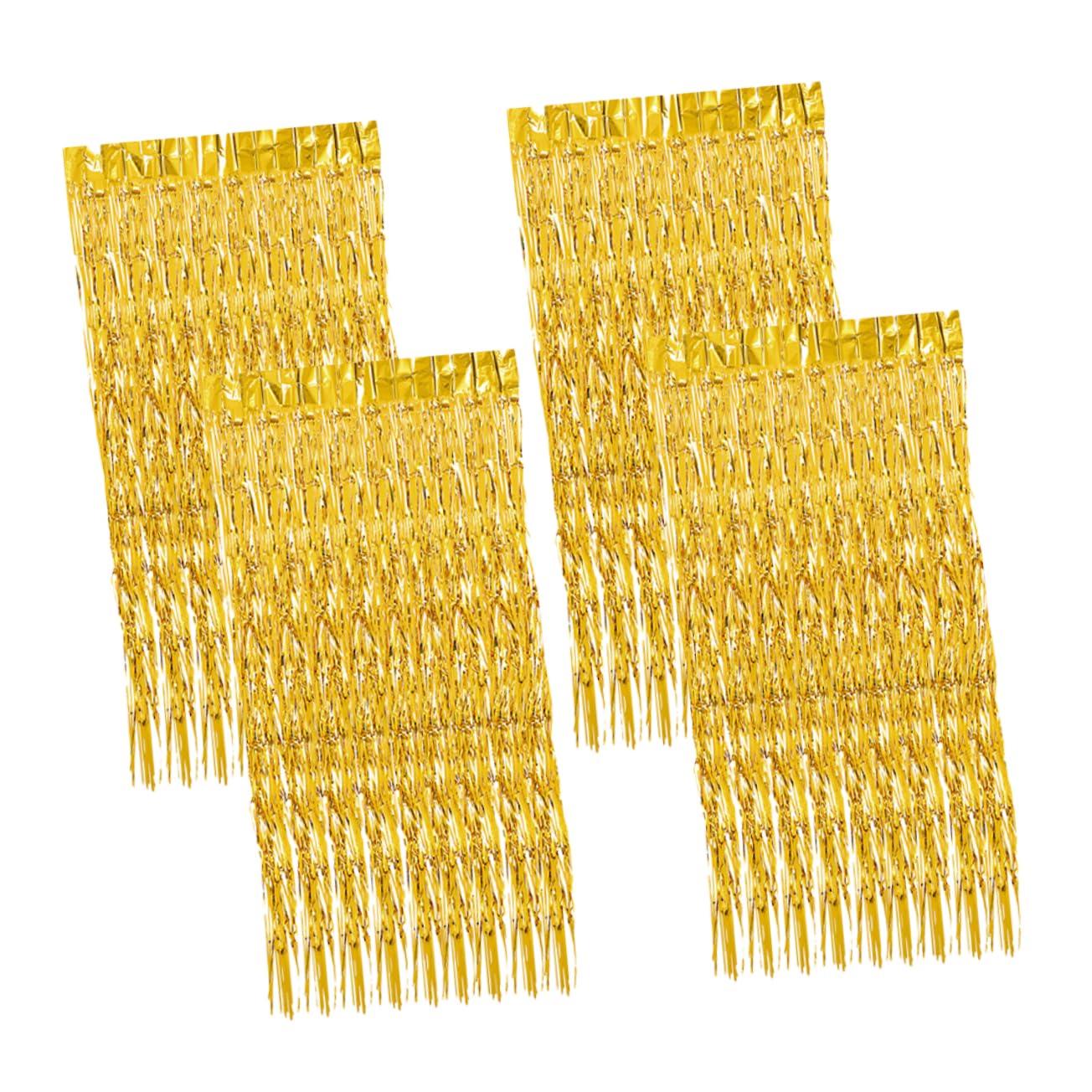 ABOOFAN 4pcs Foil Fringe Curtain Tinsel Backdrop for Party Decorations Elegant Wedding Birthday Streamer Eye Catching Doorway Hall Decor