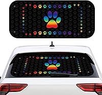 Vista 17 de Biyejit Parasol para ventana trasera de coche de vaca blanca y negra con ventosa, accesorios de automóvil con estampado de vaca, bloqueador solar