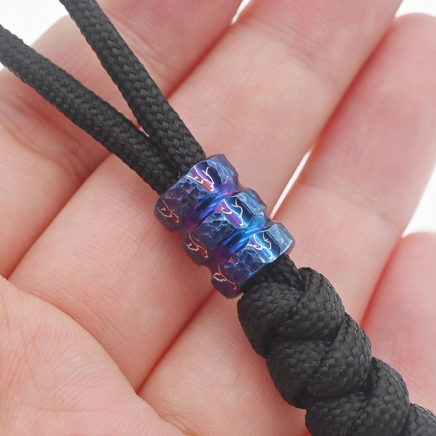 EDC Blue Titanium Lanyard Beads for Knives, Small Hand Carving Tools Knife Cord Beads Paracord Metal Charms Accessories - Image 8