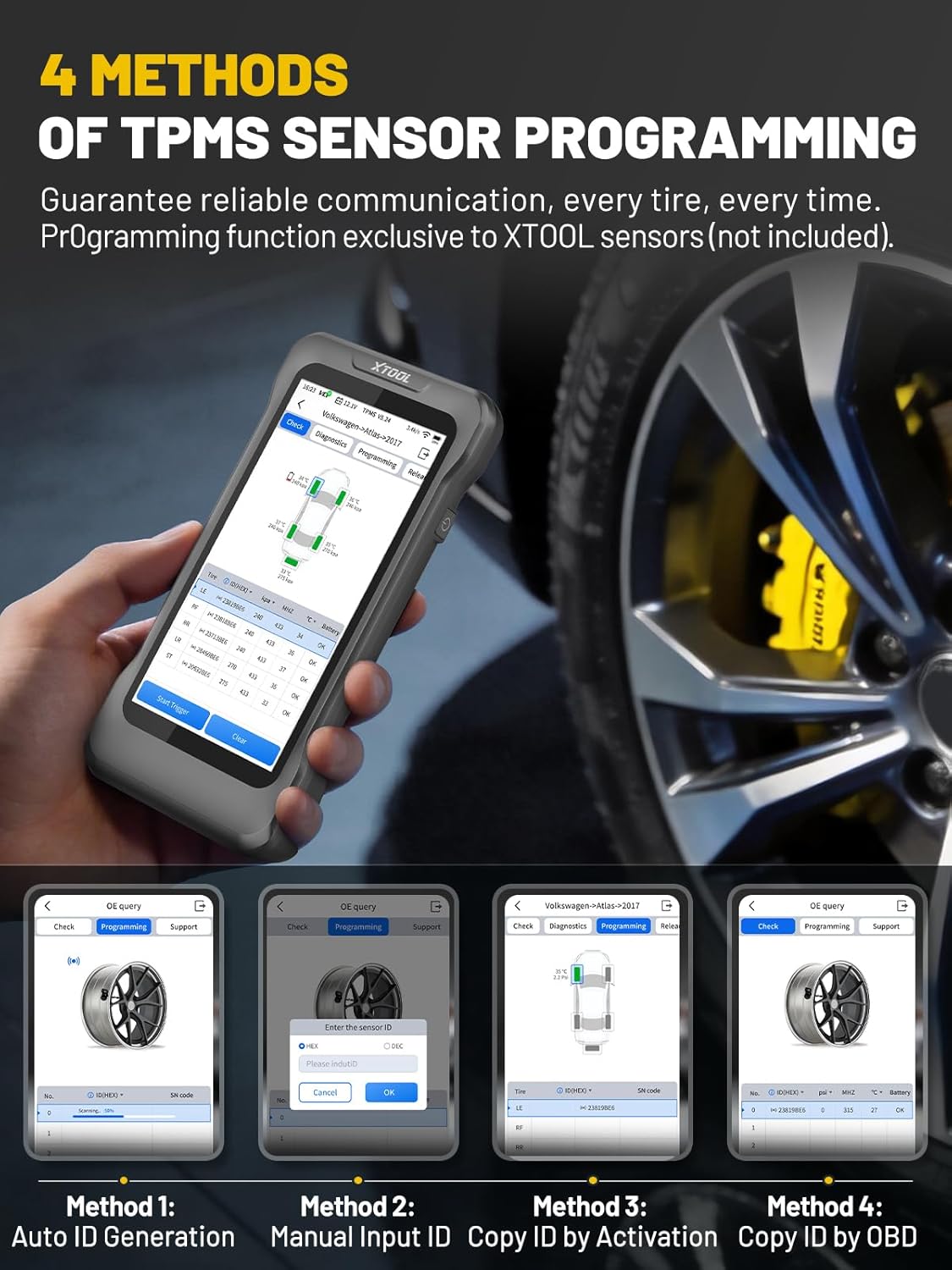 XTOOL TP500 OBD2 Scanner with TPMS Programming Tool, Full System Car Scanner Diagnostic Tool with TPMS Service, 17 Resets, FCA/CANFD/DoIP, Lifetime Free Update, Crank Sensor/Throttle Relearn Scan Tool
