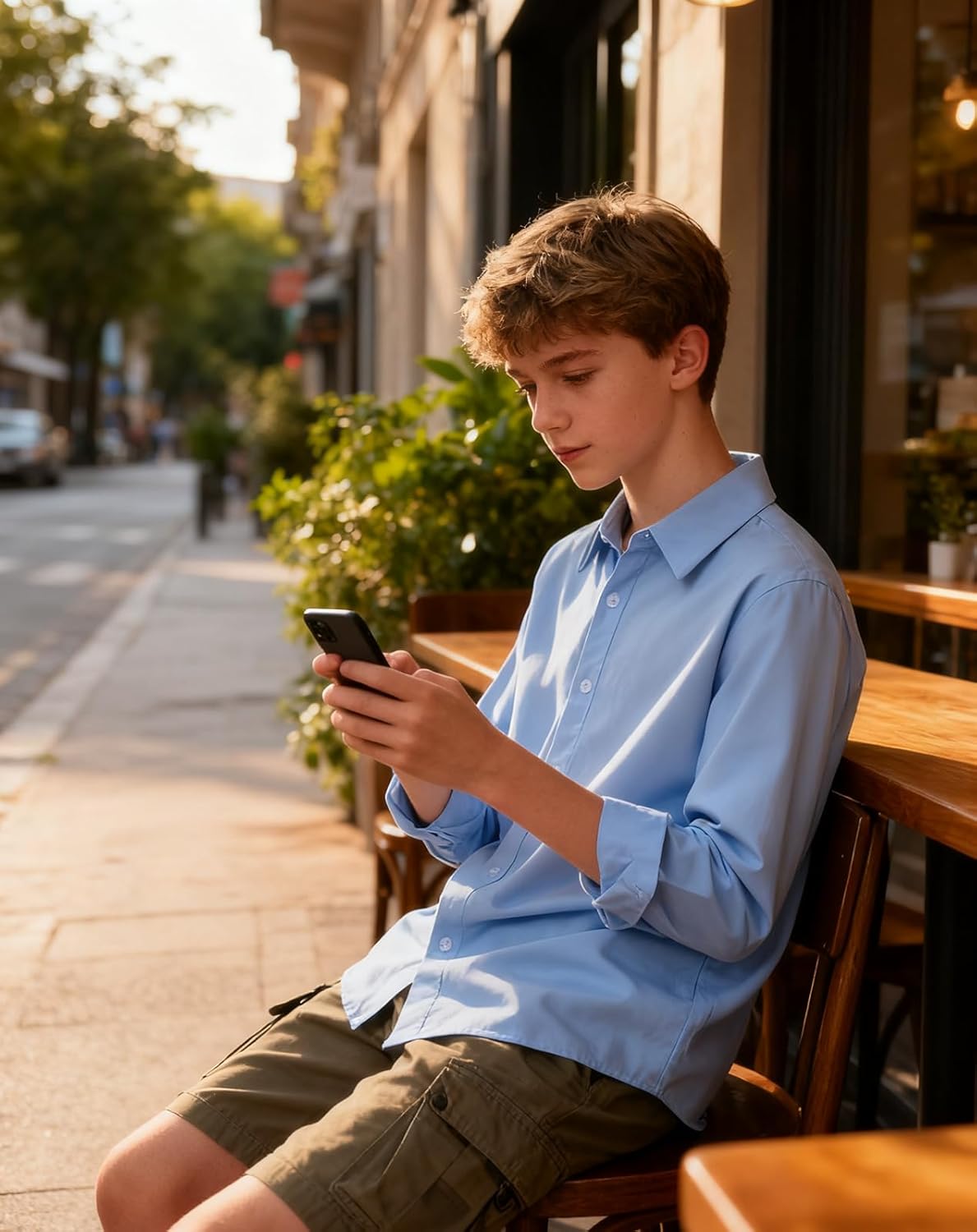 RAISEVERN Boys Long Sleeve Button Down Dress Shirt Casual Uniform for 7-16 Years - Image 3