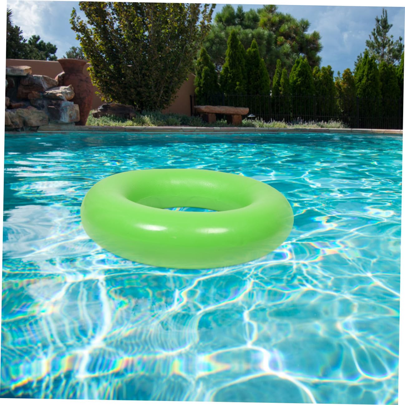 Anillo de Natación Inflable para Adultos 80cm de Goma Negro