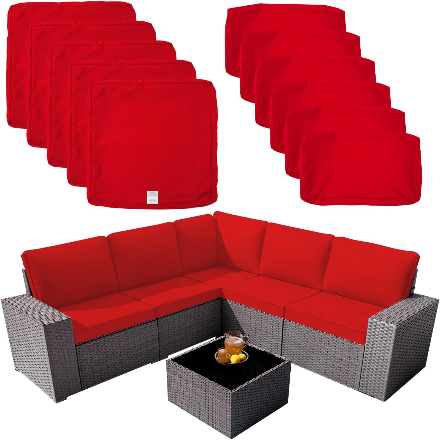 Amazon.com : ClawsCover 11Pack Outdoor Seat and Back Cushions ...