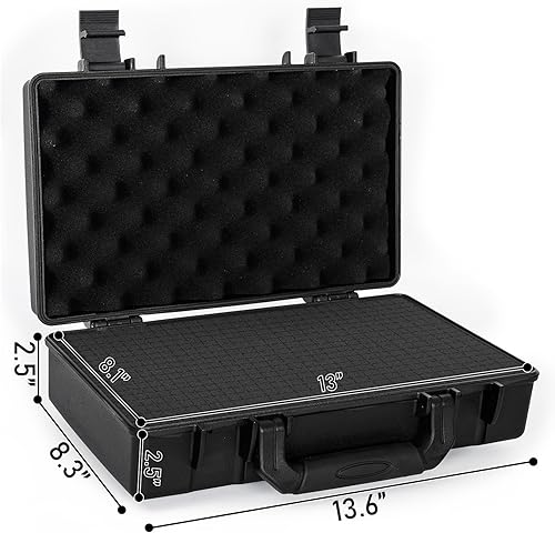 Miniatura 28 de Estuche de transporte rígido de 17 pulgadas, resistente al agua y caja de almacenamiento con espuma personalizable, caja de herramientas protectora