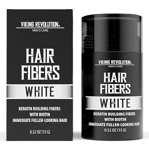 Miniatura 8 de Viking Revolution Fibras de cabello negro para cabello adelgazante para hombres, fibra gruesa para cubrir puntos calvos, fibras de construcción del