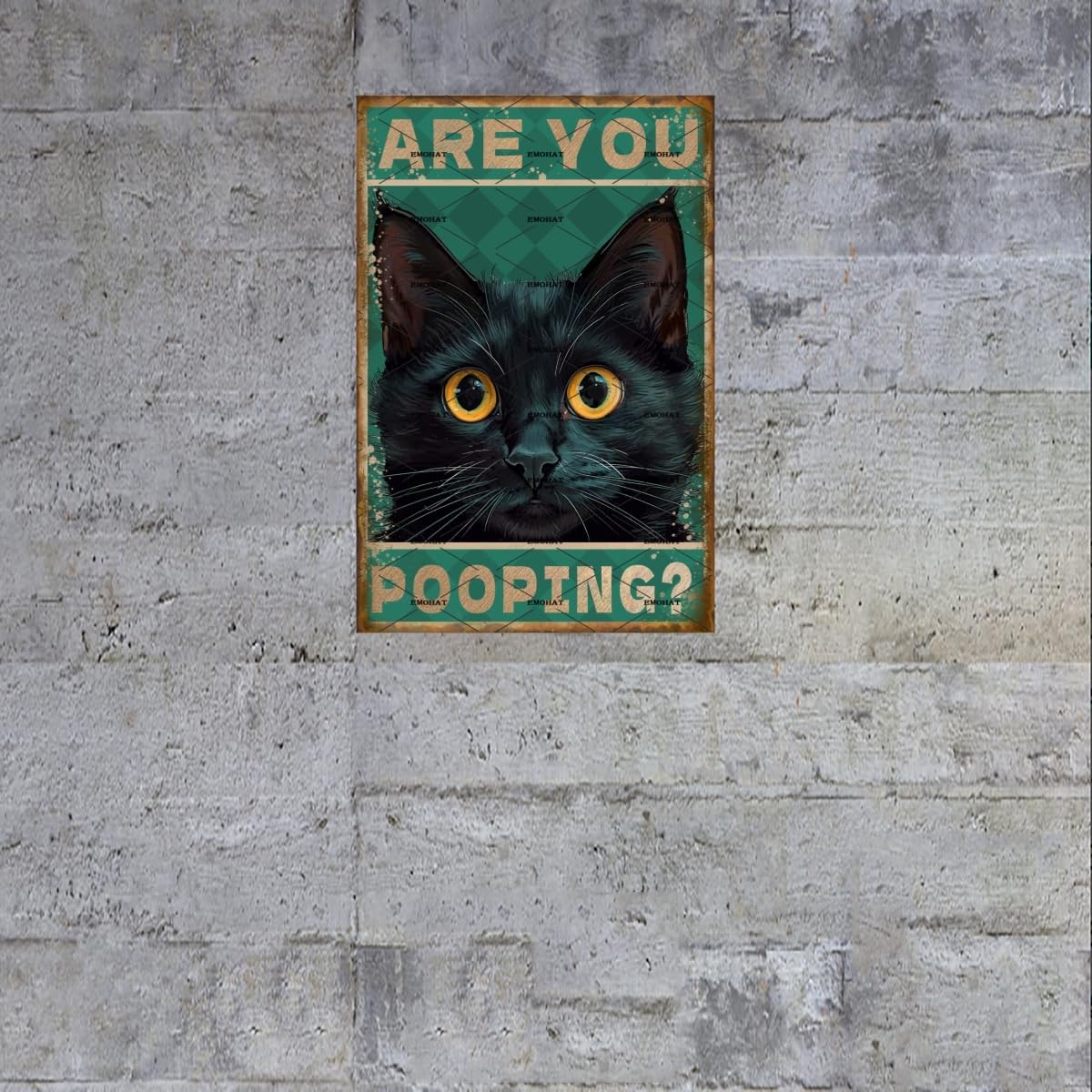 EMOHAT Vintage Metal Sign Cute Sign Funny Black Cat Are You Pooping Tin Sign Wall Decoration Toilet Restroom Washroom Bathroom Living Room Porch Home Decor Aluminum Sign 8x12 Inch - Image 7