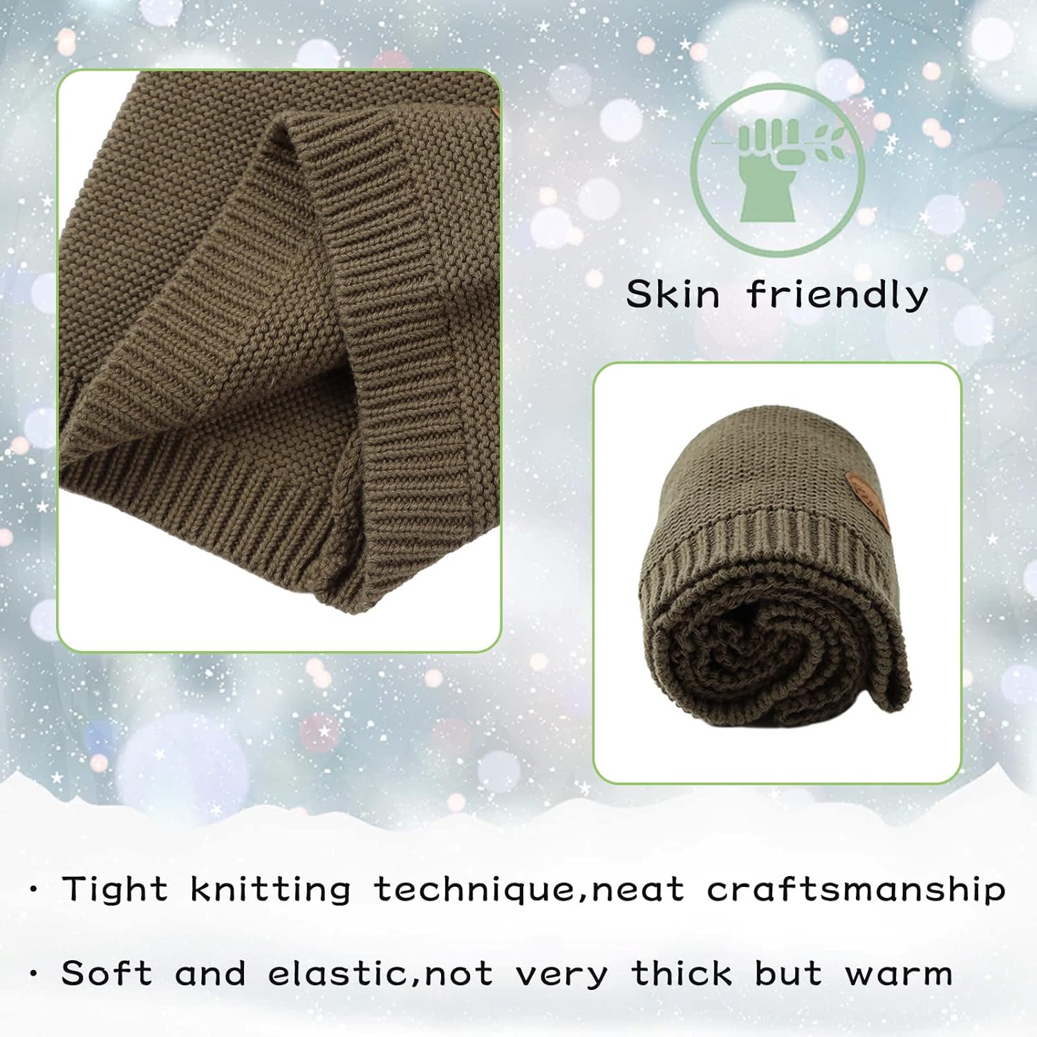 Peecabe Baby Boys Knitted Scarves Warm Toddler Girl Infinity Scarf Kids Soft Chunky Neck Warmer for Fall Winter - Image 3