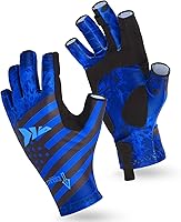 Vista 23 de KastKing Sol Armis - Guantes de protección solar UPF50+, guantes de pesca, protección UV, protección solar para exteriores, kayak, remar A: Silver