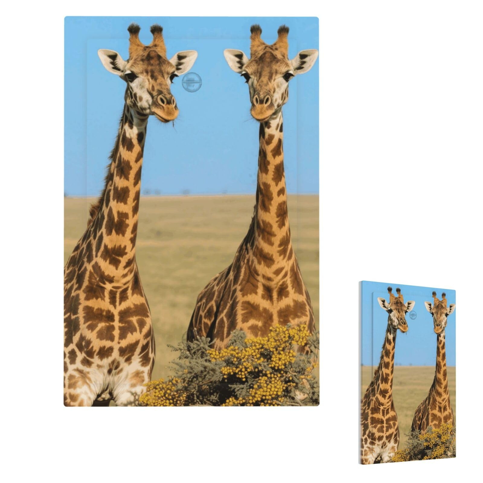 Two Giraffes Wall Plate Cover Modern Decorative 1 Gang Light Switch Cover Unbreakable Receptacle Outlet Covers For Living Room Bedroom Home Decor Single Blank