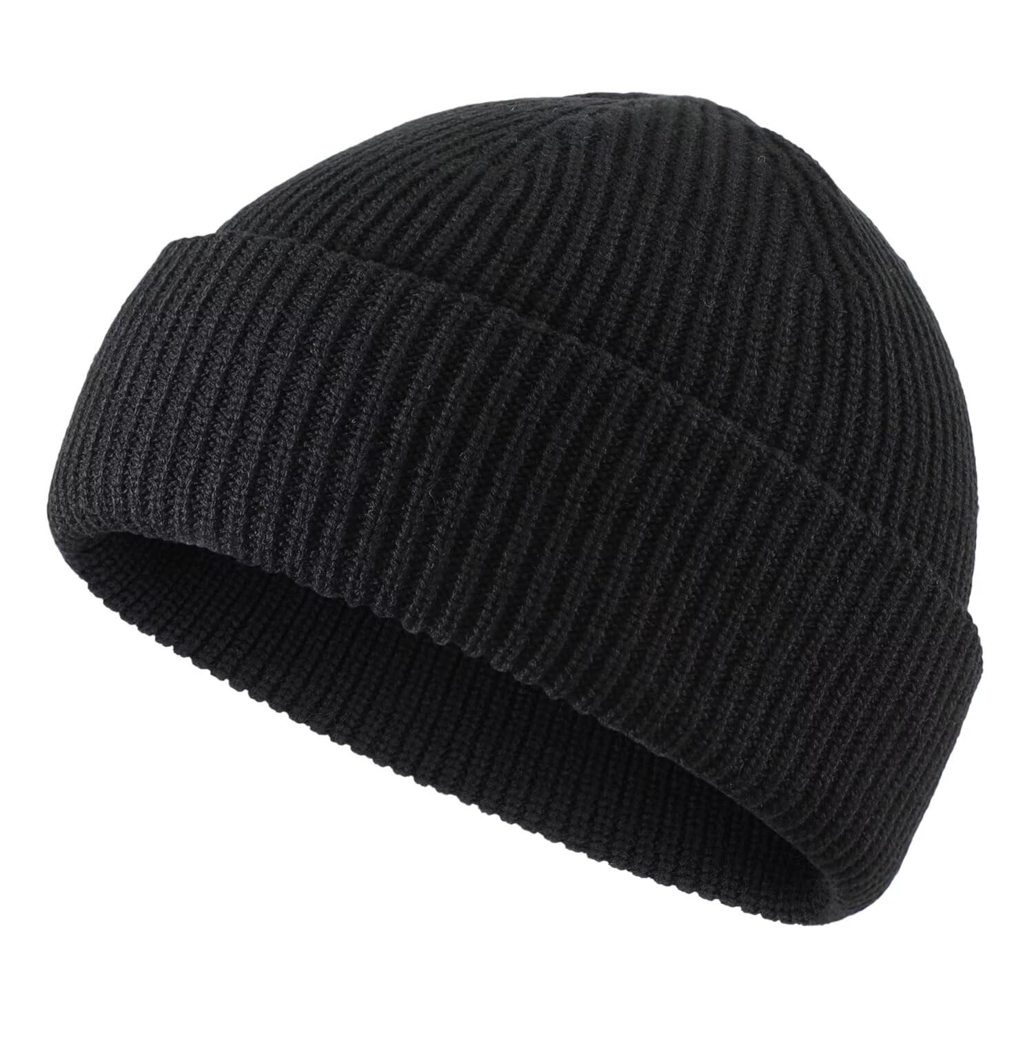 Short Fisherman Beanie for Men Women Warm Winter Hats Knit Cuffed Beanies Skull Cap Acrylic Watch Hat